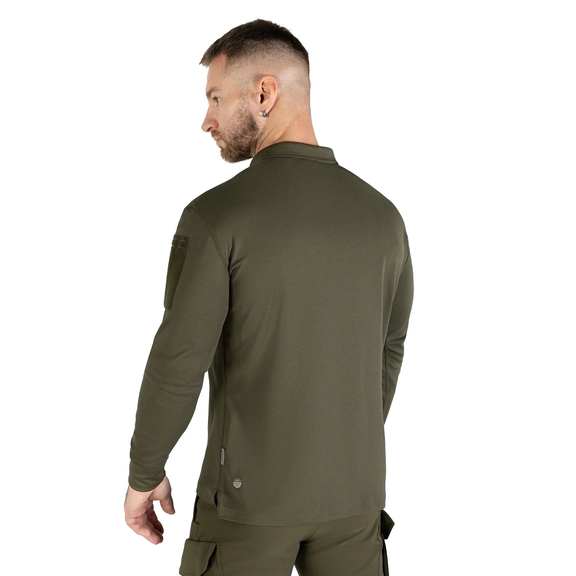 Поло Army ID Long CoolPass Pique LT Олива