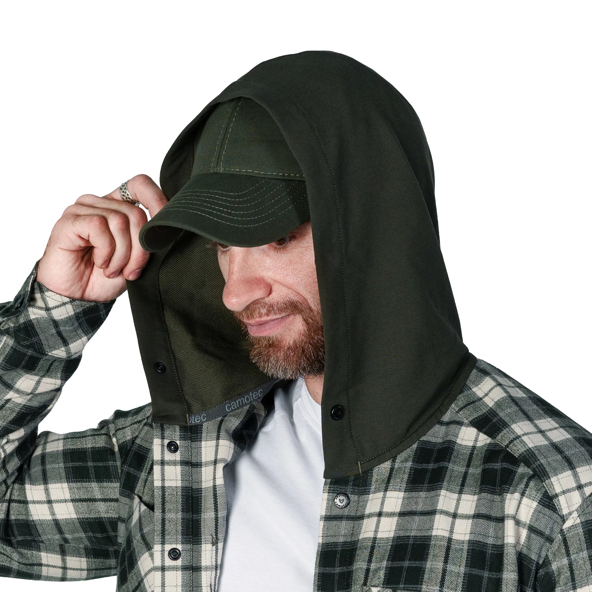 Сорочка з каптуром "Вектор" Olive/White