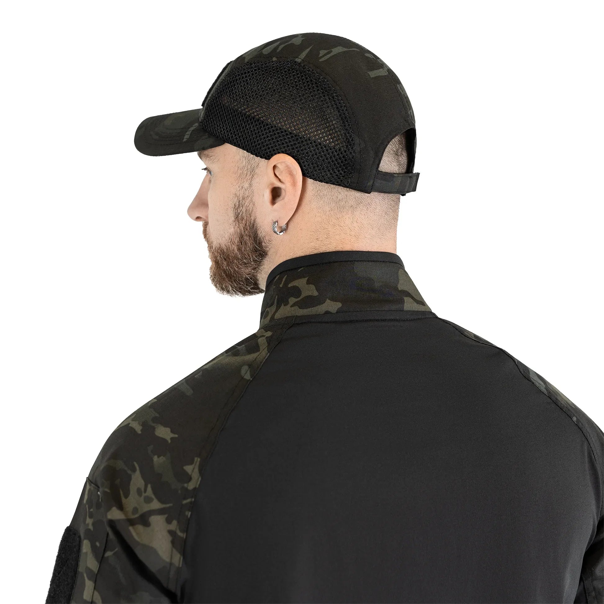 Бейсболка 5Panel Mesh Tactic Twill Black Multicam