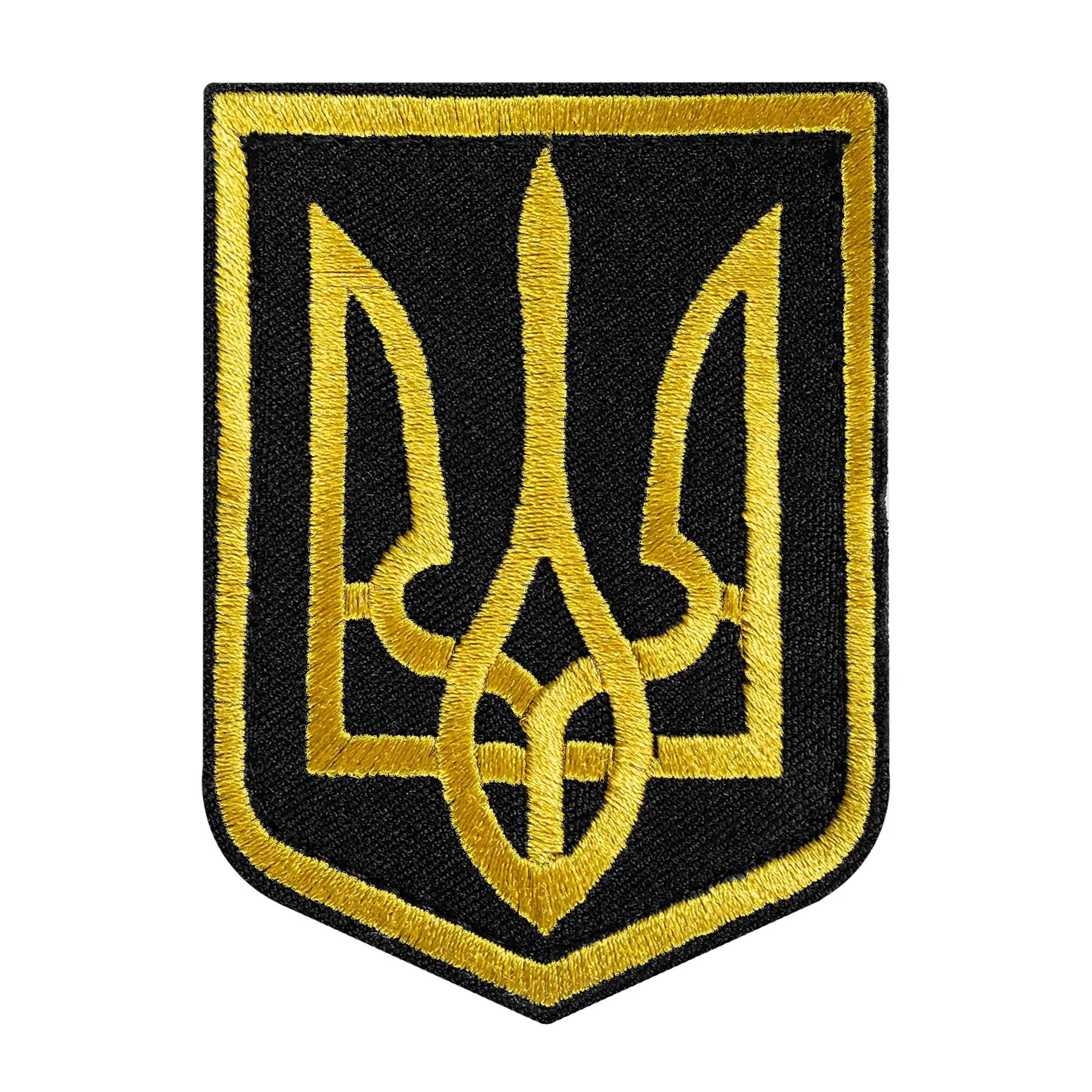 Патч Герб України (6х8 см) Чорний/Жовтий