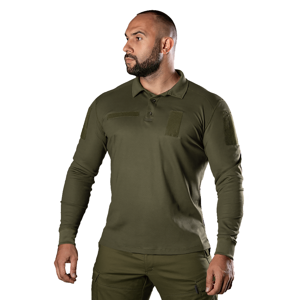 Поло Army ID Long CoolPass Pique LT Олива