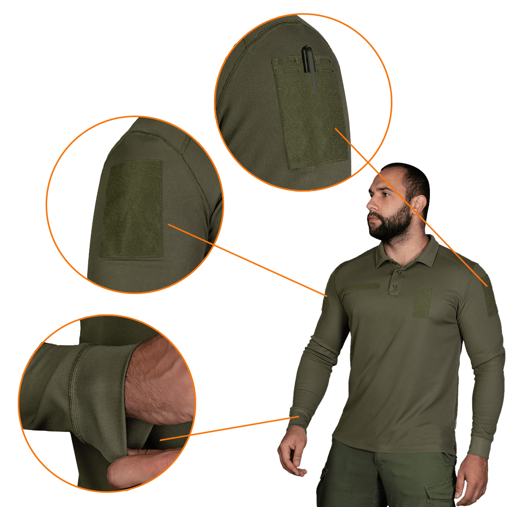 Поло Army ID Long Олива